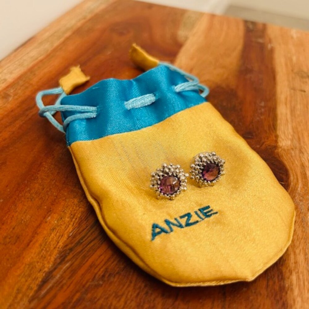 Anzie Amythyst Snowflake Earrings - Picture 2 of 4